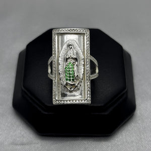#AD269 - Anillo Virgen De Guadalupe Piedra Zirconia Plata - F7.5