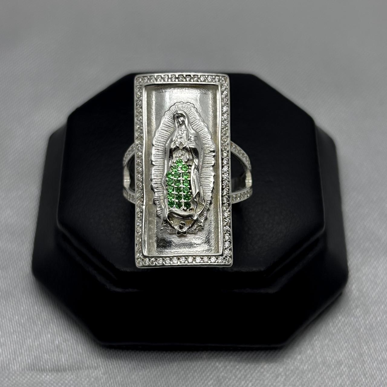 #AD269 - Anillo Virgen De Guadalupe Piedra Zirconia Plata - F7.5