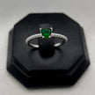 #AD357 - Anillo Corazón Central Piedra Zirconia Plata - PU1.8