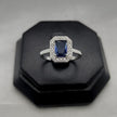 #AD358 - Anillo Solitario Piedra Zirconia Cuadrada Central Plata - B10/2.0