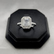 #AD358 - Anillo Solitario Piedra Zirconia Cuadrada Central Plata - B10/2.0