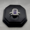 #AD358 - Anillo Solitario Piedra Zirconia Cuadrada Central Plata - B10/2.0