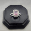 #AD358 - Anillo Solitario Piedra Zirconia Cuadrada Central Plata - B10/2.0