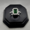 #AD358 - Anillo Solitario Piedra Zirconia Cuadrada Central Plata - B10/2.0