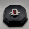 #AD358 - Anillo Solitario Piedra Zirconia Cuadrada Central Plata - B10/2.0