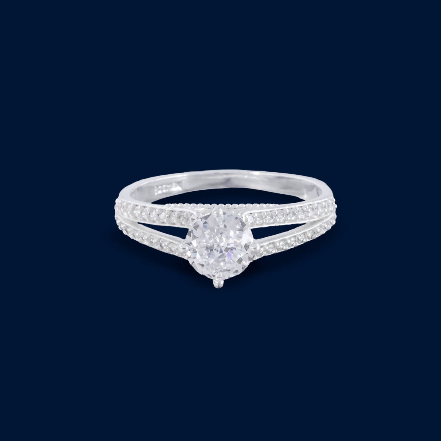 #AD364 - Anillo Solitario Piedra Zirconia Plata - A13/3.0