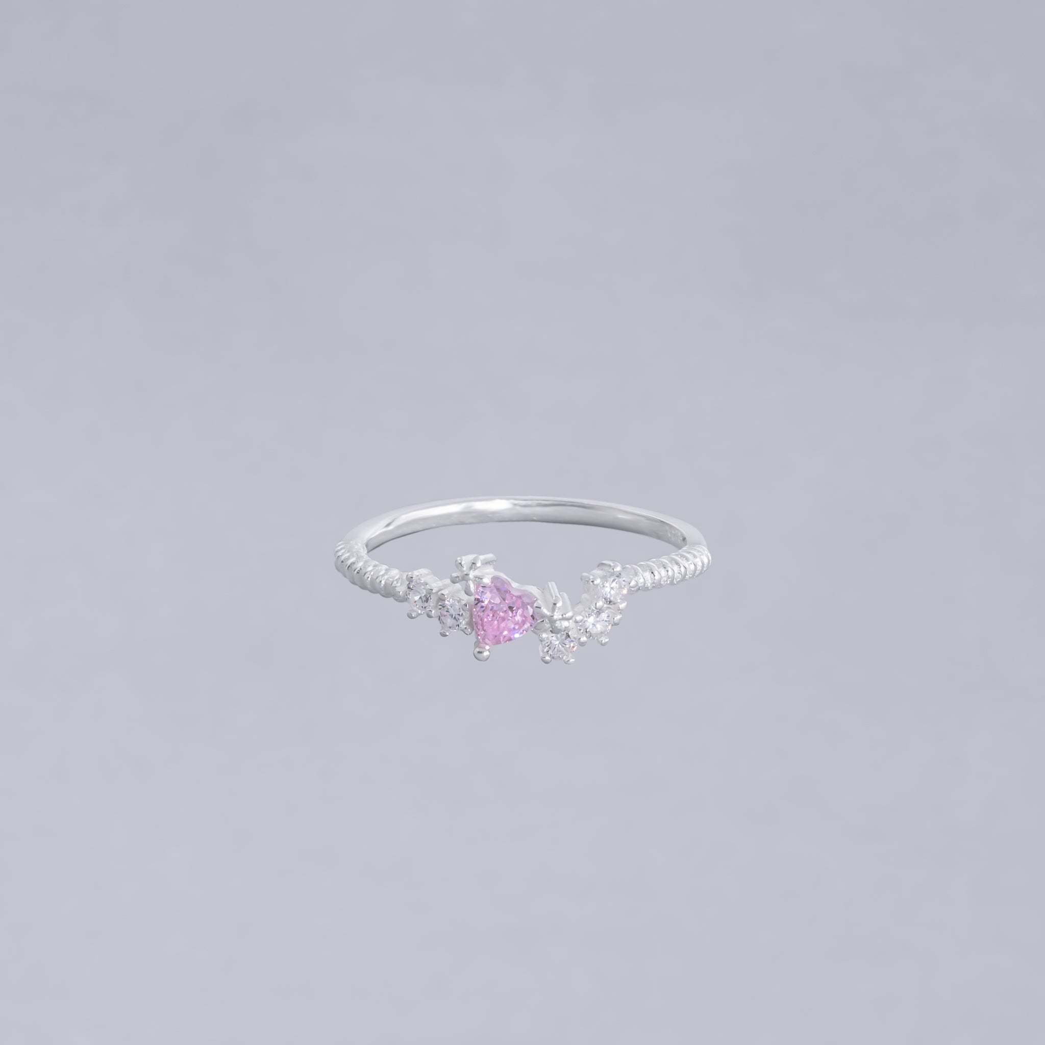 #AD405 - Anillo Solitario De Corazón - IC1.7