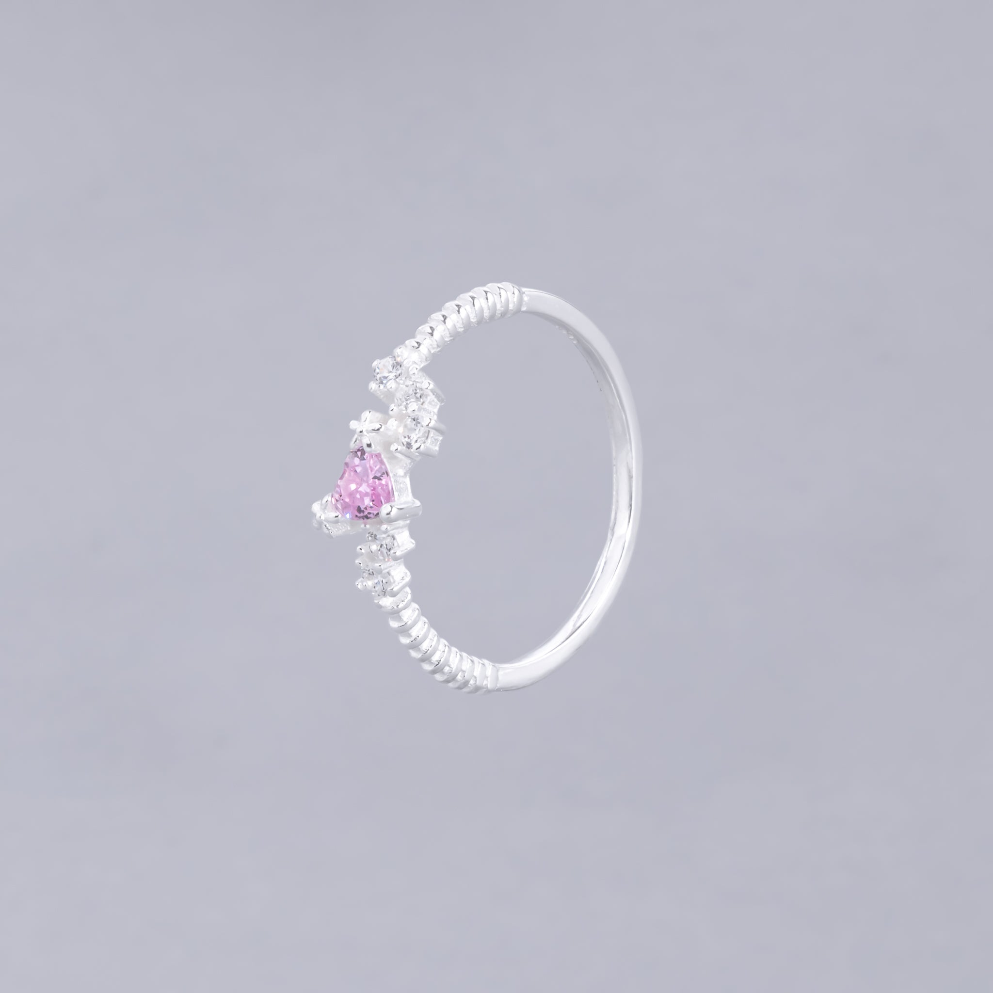 #AD405 - Anillo Solitario De Corazón - IC1.7
