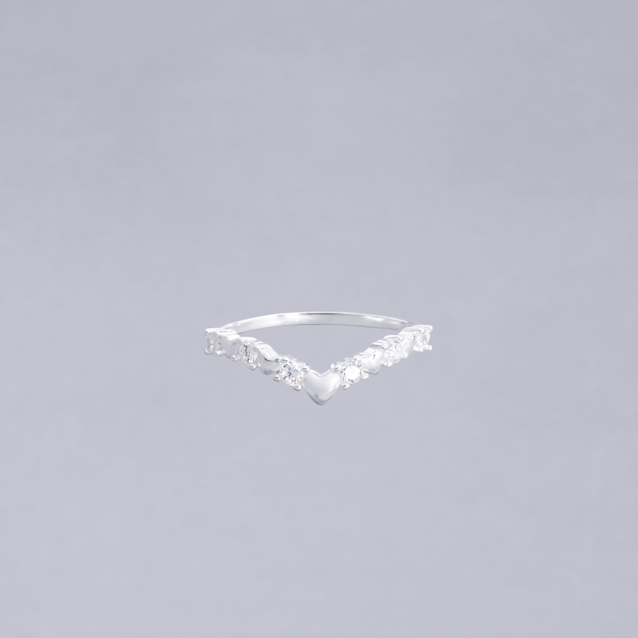 #AD409 - Anillo De Corazón En Forma De V - IC1.6