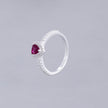 #AD418 - Anillo Solitario Corazón Piedra Zirconia Plata - B12/2.6