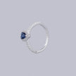 #AD418 - Anillo Solitario Corazón Piedra Zirconia Plata - B12/2.6