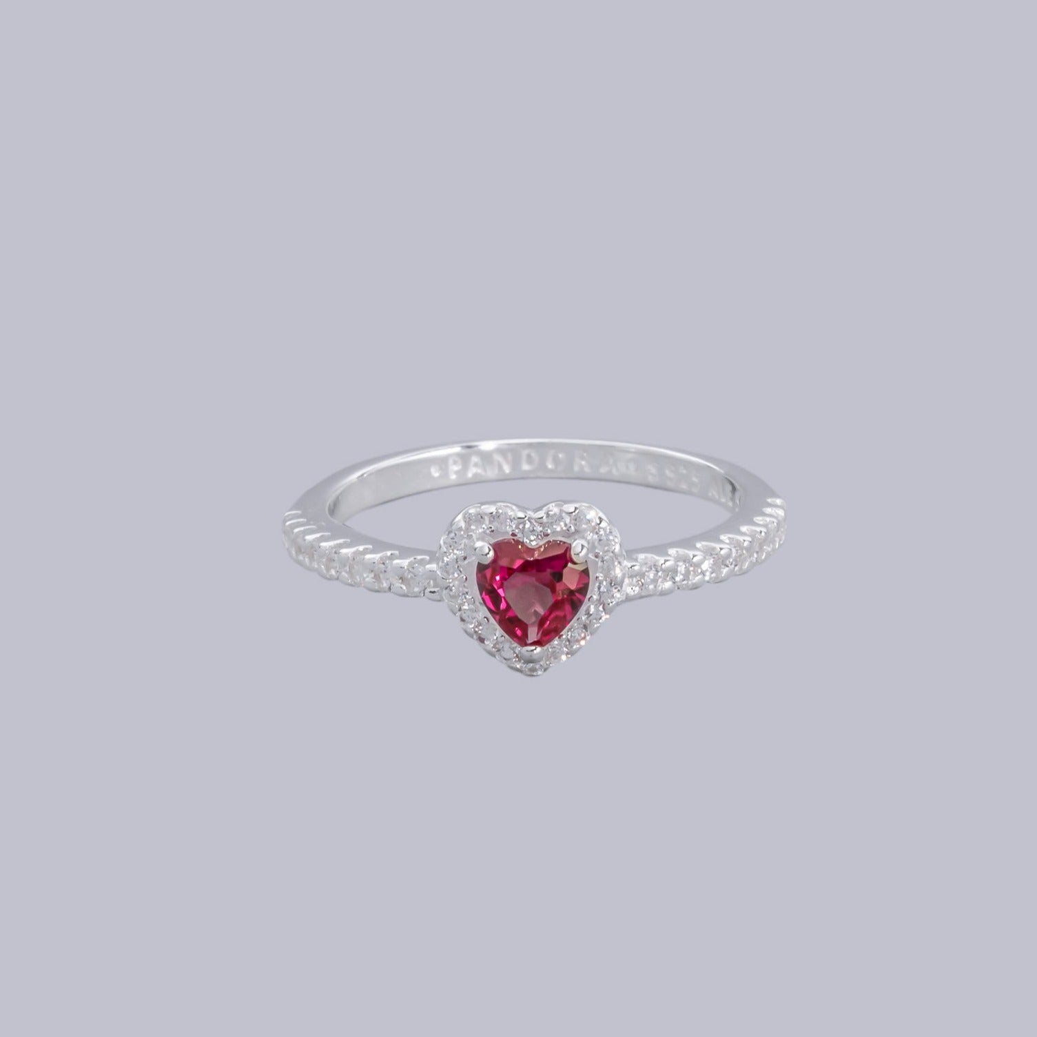 #AD418 - Anillo Solitario Corazón Piedra Zirconia Plata - B12/2.6