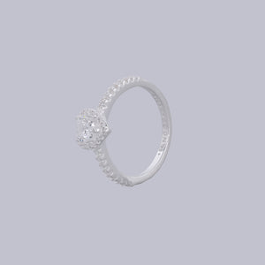 #AD418 - Anillo Solitario Corazón Piedra Zirconia Plata - B12/2.6