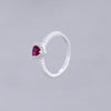 #AD418 - Anillo Solitario Corazón Piedra Zirconia Plata - B12/2.6
