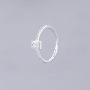 #AD421 - Anillo Solitario Rectangular De Plata - IC2.4