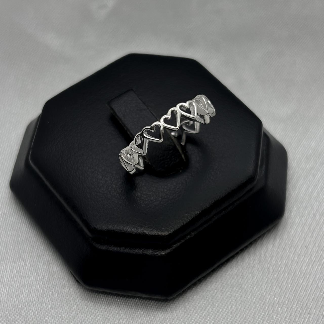 #AD434 - Anillo Corazones Plata - B11/1.4
