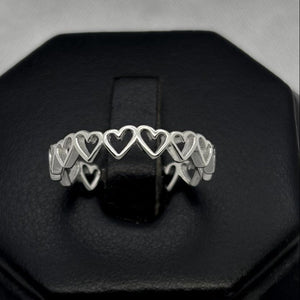 #AD434 - Anillo Corazones Plata - B11/1.4