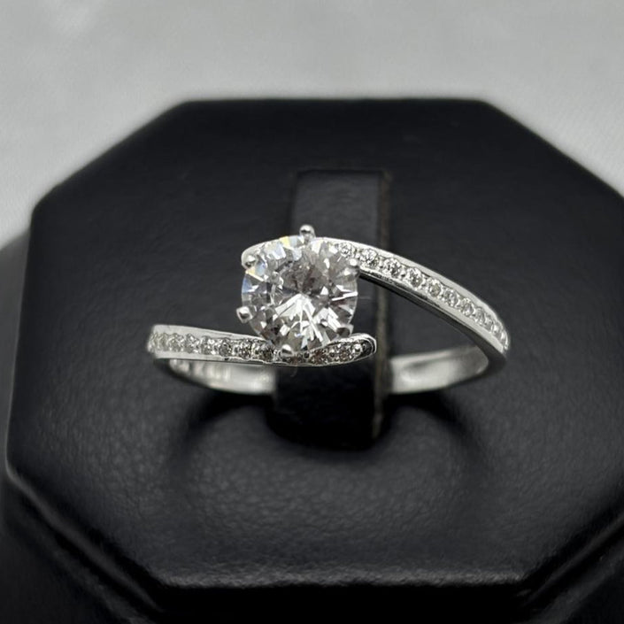 #AD452 - Anillo Solitario Piedra Zirconia Plata - A13/2.3