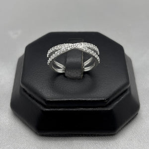 #AD458 - Anillo De Dama X Con Zirconia Plata - B09/2.3