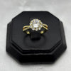 #AOL149 - Anillo Ajustable Flor Con Zironia Oro Laminado 18K