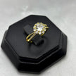 #AOL149 - Anillo Ajustable Flor Con Zironia Oro Laminado 18K