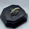 #ADX10104 - Anillo Media Churumbela Con Diamante Natural Y Esmeraldas Oro 10K - LX275