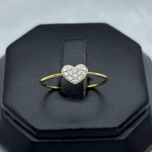 #ADX10106 - Anillo Corazón Con Diamante Natural Oro 10K - LX255