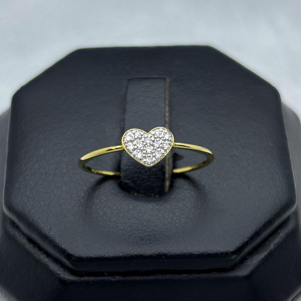 #ADX10106 - Anillo Corazón Con Diamante Natural Oro 10K - LX255