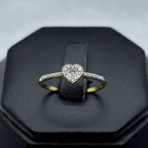 #ADX10111 - Anillo Corazón Con Diamante Natural Oro 10K - MX235