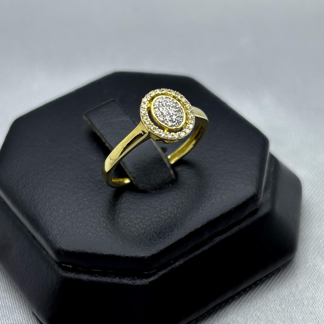#ADX10113 - Anillo Con Diamante Natural Oval Oro 10K - LX295