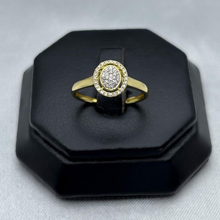 #ADX10113 - Anillo Con Diamante Natural Oval Oro 10K - LX295