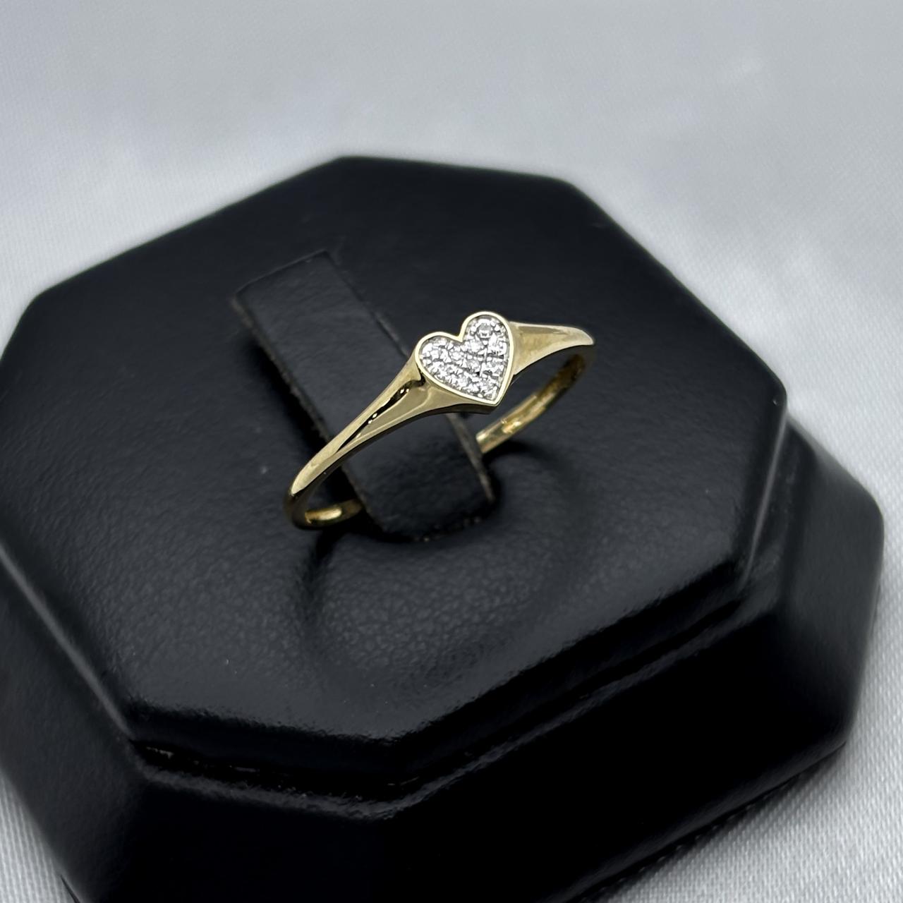 #ADX14101 - Anillo Corazón Diamante Natural Oro 14K - SX210