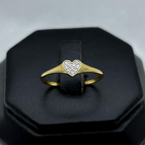 #ADX14101 - Anillo Corazón Diamante Natural Oro 14K - SX210