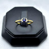 #ADX14102 - Anillo Con Diamante Natural Y Zafiro Oval Oro 14K - TX275