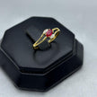 #ADX14104 - Anillo Con Diamante Natural Y Rubí Oval Oro 14K - TX315