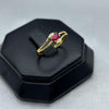 #ADX14104 - Anillo Con Diamante Natural Y Rubí Oval Oro 14K - TX315