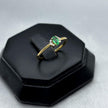 #ADX14105 - Anillo Con Diamante Natural Y Esmeralda Oval Oro 14K - TX255