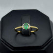 #ADX14105 - Anillo Con Diamante Natural Y Esmeralda Oval Oro 14K - TX255