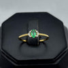 #ADX14105 - Anillo Con Diamante Natural Y Esmeralda Oval Oro 14K - TX255