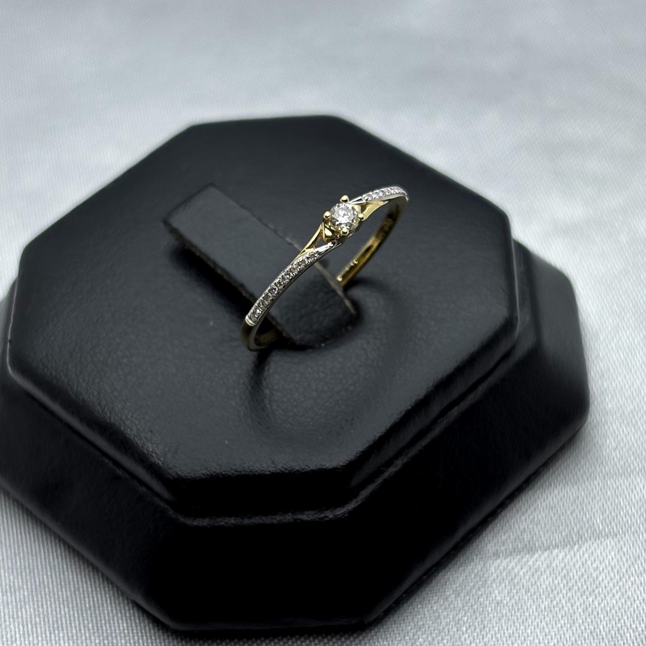 #ADX14107 - Anillo Solitario Diamante Natural Oro 14K - TX340