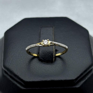 #ADX14107 - Anillo Solitario Diamante Natural Oro 14K - TX340