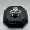 #AL110 - Alianza Doble Piedra Zirconia Cuadrada Y Media Churumbela Plata - PU4.8