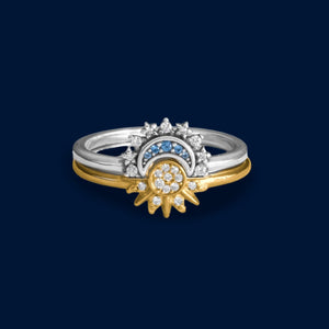 #AL116 - Alianza De Sol Y Luna Con Zirconia Plata - IC4.3