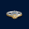 #AL116 - Alianza De Sol Y Luna Con Zirconia Plata - IC4.3