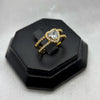 #AOL145 - Anillo Ajustable Corazón Con Piedra Zirconia Oro Laminado 18K