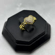 #AOL146 - Anillo Ajustable Corazón Con Zirconia Oro Laminado 18K