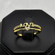 #AOL152 - Anillo Ajustable Love Corazón Piedra Zirconia Oro Laminado 18K