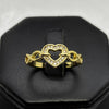 #AOL153 - Anillo Ajustable Corazón Con Infinito Piedra Zirconia Oro Laminado 18K