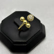 #AOL154 - Anillo Ajustable Esferas Con Piedra Zirconia Oro Laminado 18K