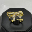 #AOL155 - Anillo Ajustable Moño Piedra Zirconia Oro Laminado 18K